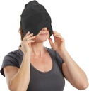 Aculief Ice Therapy Cap - Adjustable Cotton-Spandex Fit & Neck Cooling - Soft Cotton-Spandex Sleep Cap with Eye Mask - Pack of 1, Black