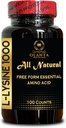 L-LYSINE 1000 mg Forma gratuita Aminoácidos esenciales - Aminoácidos Suplemento L-Lysine Nitrógeno saludable Equilibrio de apoyo Regulación hormonal y crecimiento muscular - 1 Botella 100 Condes