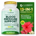 Suplementos de Premium Blood Pressure con Berry Hawthorn, Hibiscus, Ajo &amp; Vitamina B12- Suplemento de óxido nítrico para la salud normal del corazón, Circulación Salud &amp; Presión arterial - 90ct