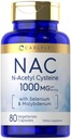 Carlyle NAC Suplemento N-Acetyl Cysteine 1000mg ← 80 Capsules  with Selenium &amp; Molybdenum ← Vegetarian, Non-GMO &amp; Gluten Free
