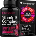Cápsulas Complejos de vitamina B - B Vitaminas: B1 B2 B5 B7 B9 B12, Biotina, Ácido Fólico, Vitamina C para Energía &amp; Suplemento de Apoyo Inmunitario, Super B-Complex para el Sistema Nervioso de Mujeres &amp; Hombres, 60 Cápsulas