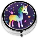 Pill Box, Small Pill Case for Purse & Pocket, Cute Medicine Organizer Travel Pillbox, Portable Pill Container Holder to Hold Vitamins, Medication, Fish Oil and Supplements,One-Horse Star