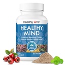 Mente saludable - Caja fuerte para adolescentes - Función cognitiva - Concentración - Enfoque - Optimización neuronal - Mood - Ginkgo Biloba - Ginseng - Rhodiola - Bacopa - Gotu Kola - Té verde - 60 Conde