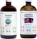 LIQUIDHEALTH Complete Multiple Multivitamin & Calcium and Magnesium Liquid Vitamin Bundle for Adults - Whole Body Health, Immune System, Bone & Joint Support - Whole Foods, Vegan, Non-GMO, USA Made