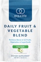Equilife Daily Fruit & Vegetable Blend, Superfood Antioxidant Supplement, Crisp Apple Flavor with Vitamin C, Fiber, and 9 Essential Amino Acids, Supports Energy, Low Sugar, Vegan, 30 Servings