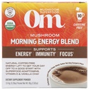 Om Mushroom Superfood Morning Energy Blend Mushroom Powder Drink, Coffee Free Energy Drink with Cordyceps, Vitamin D2, Agaricus Bisporus, Lion's Mane, Rhodiola, and Turkey Tail, 10 Count, 2.82 Oz