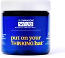 Swanson WIO Ponte tu sombrero de pensamiento Salud cerebral, concentración, mejor enfoque, Ginkgo Biloba + Fruta de café neurofactor, Vegan, No GMO, Bienestar, 30 cápsulas de verduras (30-Day Supply)