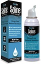 Saline Spray for Nose - Nasal Spray Saline Solution for Newborn, Baby &amp; Adults, Salt Water Decongestant Mist for Stuffy Nose, Travel Friendly, Natural, 0.9% Saline - 100 ml (3.4 fl oz)