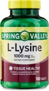 L-Lysine 1000mg Tablets – Lysine Supplement for Skin, Immune y Collagen Support – Essential Amino Acid, 100 Conde, Gluten-Free for Daily Wellness