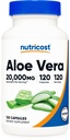 Nutricost Aloe Vera 20,000mg, 120 cápsulas - Gluten Free, Non-GMO, Vegetarian Friendly (100mg de 200:1 Extracto)