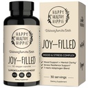 Joy-Filled Mood Support Suplemento - 7 Herb Complex w/St. Johns Wort ← Stress Relief – Ayuda a calmar la mente y el cuerpo  100% Plant-Based Happy Pills, Ashwagandha, Rhodiola Rosea  Adaptogens, 60 Ct