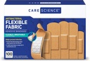 Care Science Fabric Adhesive Bandages, 100 ct Assorted Sizes | Flexible + Breathable Protection Helps Prevent Infection for First Aid and Wound Care