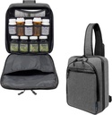Organizador de botellas modulares, bolsa de medicina, caja, portador de medicamentos, vitaminas y suministros médicos - Heather Gray (sin bloqueo)