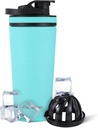 Ice Shaker Acero Insulado Botella de Acero Insulado TEN 26oz, Mint TENIDO Frío por 30+ Horas TENIDO Copa Insulado con Agitador Twist-on ANTE ANTE Odor-Free Bottle for Protein Shakes, Agua, Smoothies, Cocktails