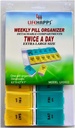 Extra Large Daily Pill Box -Weekly Pill Organizer with 7 Day AM/PM Twice a Day Storage Case with Detachable Travel compartimentos for Vitamins, Supplements and Medicines by Lifehapps