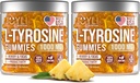2 Pack - JOYLI L-Tyrosine Gummies 1000MG – Sugar-Free Vegan Focus Supplement & Mood Support for Kids & Adults – 500mg Per Gummy – Sleep Gummies for Memory, Energy & Wellness – 60 Pcs per Pack