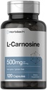 Horbäach L-Carnosine 500mg Silencio 120 Capsule Suplemento Silencioso no GMO &amp; Gluten Free Powder Pills