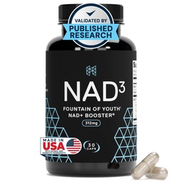 HPN NAD+ Booster – Nicotinamide Riboside Alternative (NAD3) para Hombres " Mujeres que sufren Anti envejecimiento NRF2 Activador, 312 mg por Serving – Suplemento de Energía Natural para la Longevidad " Salud Celular, 30 píldoras vegetarianas
