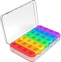 Organizador semanal de píldoras Daviky 4 veces al día, caja de píldoras 7 días, organizador de medicina portátil para viajar con caja de píldoras individuales extraíbles Container para mantener la vitamina diaria, suplemento y medicamentos