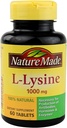Nature Made Extra Strength L-Lysine 1000 mg Tabletas, 60 Cuenta para la Síntesis de Proteína (Pack of 3)