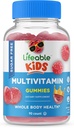 Lifeable Sugar Free Multivitamin for Kids – Great Tasting Natural Flavor Gummy Supplement – with Vitamins A, C, D, E, Niacin, B6, Folate, B12, Biotin, Pantothenic Acid, Iodine, Zinc, – 90 Gummies