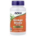 AHORA Alimentos Ginkgo Biloba 60mg 24% Extracto, 60 cápsulas