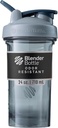 BlenderBottle Shaker Bottle Pro Series Perfecta para Protein Shakes y Pre Workout, 24-Once, Full-Color Grey