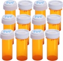 Botellas de Pílástico Empty con Doble Uso Sidido (Resistente Infantil &amp; Fácil Abierto) Caps - Medicamento Container Pill Case Dispenser Organizers (8 Dram, 12pcs)