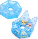 Organizador semanal de píldoras Gran caja de 7 días Organizador de píldoras diarias Caso de medicina para píldoras de aceite de pescado vitamina Suplementos Artritis