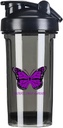 Pancreatic Cancer Awareness 18 Ounce Shaker Bottle Drink Mixer Leak-proof Pre Workout Protein Shakes Meal Replacement Shakes Bottles 500ML/18 Oz Black Puls-1-1