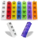 GMS 4 veces al día Recordatorio semanal de píldoras para medicamentos, vitaminas, suplementos y otras píldoras - Incluye 7 Cajas de píldoras extraíbles en una bandeja blanca plana (Rainbow)