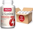 Fórmulas Jarrow L-Lysine 500 mg - 100 cápsulas - Aminoácidos esenciales para el metabolismo de proteínas - Suplemento dietético - hasta 100 piezas (Pack of 12)