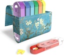 Pill Organizer,LIZIMANDU Caja semanal de la pila de la caja del medicamento Recordatorio diario AM PM, Noche del día 7 Compartimientos, para 4 veces al día, 7 días a semana-Incluye el caso de carga de la PU(Peach Blossom)