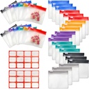 35+2 Pcs Pill Pouch Bags Zippered Pill Pouch Set con 2 hojas Label, 7 colores Pill Pouches for Medicine Travel Reusable Pequeñas bolsas de plástico para viajes / hogar Uso diario
