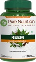 Nutrición Pura Neem Capsules 700mg. (Equivalente a 2600mg Neem Leaf Powder y Bark Powder) No GMO Silencio Una vez Daily ← 120 Days Supply.