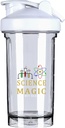 Ciencia Es como magia pero real 18 onzas Shaker Bottle Drink Mixer Leak-proof Pre Workout Protein Shakes Meal Replacement Shakes Bottles 500ML/18 Oz Blanco