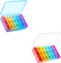 ASprink Pil Box 3 veces al día, organizador semanal de píldoras 3 veces al día - Daily Pill Box 7 Day Medicine Organizer, (Blue and White)