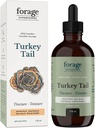 Forage Hyperfoods- Alcohol-Free Canadian Wild Turkey Tail Mushroom Superfood Liquid Supplement Extract Tincture, Vegan, Non-GMO, Immune System and Gut Health Support, 118ML