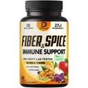 27in1 Suplemento de fibra y especia - Combinado con Psilio Orgánico, Manzana entera, Más - Modo de soporte, Cuerpo &amp; Inmunidad - 90 cápsulas para 1 mes