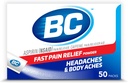 BC Powder | Fast Pain Relief | Aspirin (NSAID) & Caffeine | 50 Count (10042037103993)