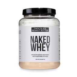 NAKED Whey Chocolate Peanut Butter Protein Powder, Grass Fed Whey, No GMO, No Soy y Gluten Gratis. Nada Artificial, Aid Growth and Recovery - 21 Servings