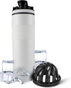 Cocktails Acero Insulado de Hielo Botella de Acero Insulado TEN 20 oz, Blanco TENIDO Frío por 24 horas ANTE SU Copa Insulado con Agitador Twist-on ANTE ANTE Odor-Free Bottle for Protein Shakes, Agua, Smoothies
