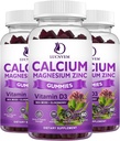Calcio Magnesio Zinc Gummies witn Elderberry y Sea Moss, Calcio Magnesio 2:1, Contiene Magnesio Glycinate, Vitamina D3, para Huesos, Musculos, Calma Mood &amp; Sleep Support , 60 Gummies(3 Packs)