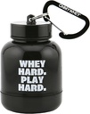 ONMYWHEY - Protein Powder & Supplement Funnel Keychain, Portable To-Go Container for The Gym, Workouts, Fitness, & Travel - TSA Approved, Whey Hard Play Hard