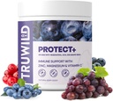 TruWild Protect+ Vegan Immune Support & Antioxidant, All Natural Vitamin C, Zinc, Magnesium, Resveratrol, Acai, Non GMO, Gluten Free Capsule Supplement Made in The USA cGMP, 30 Servings