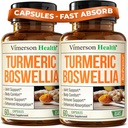 Boswellia Serrata Turmeric Supplement for Joint Support & Inflammation Balance – Turmeric Boswellia Supplement with Ginger & Black Pepper Extract for Enhanced Absorption – Non-GMO - 2pack