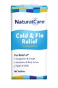 NaturalCare Cold " Flu Relief, Homeopathic Tablets, 60ct TEN may Provide Support Through Congestion, Cough, Headache, Sore Throat, Runny Nose, Body Aches, Fever, Chills