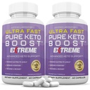 (2 Pack) Ultra Fast Pure Keto Boost Extreme Keto Pills 1675MG Nueva &amp; Mejorada Fórmula Contiene Apple Sider Vinegar Extra Virgin Olive Oil Powder Green Tea Leaf 120 Capsules