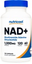 Nutricost NAD+ Suplemento 1000mg por Serving,120 Capsules (Nicotinamide Adenine Dinucleotide) - 60 Servings, Gluten-Free, Vegan