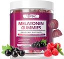Melatonin Gummies: Sleep Supplements for Men and Women, 60 Gummies, Natural Sleep Aid, Maximum Strength Sleep Gummies with 10mg of Melatonin Per Gummy Supplement, Blackcurrant Flavor